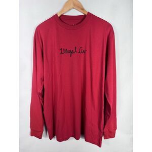 NWOT Illegal Civilization‎ Men's Large Red Black Long Sleeve T-Shirt